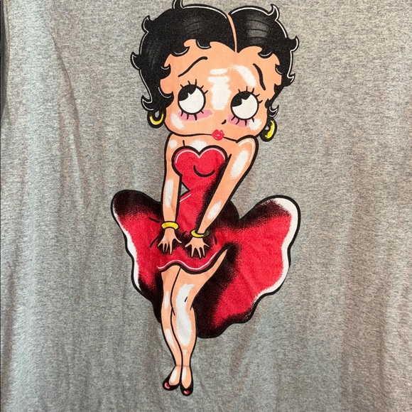 Betty Boop Gray and Red T-Shirt with Famous Character XL - Picture 2 of 3